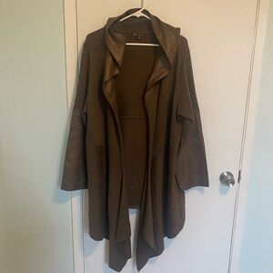 DG2 Diane Gilman Women’s Brown Long Hooded Fall Layering Cardigan Sweater Sz 2XL